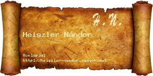 Heiszler Nándor névjegykártya